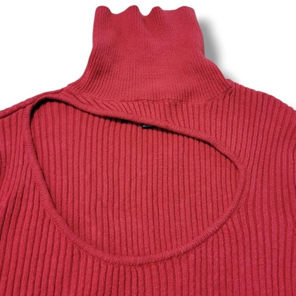 Eloquii Dress Size 14 / 16 Women's Sweater Dress Turtleneck Keyhole Cutout Dress - Picture 7 of 9